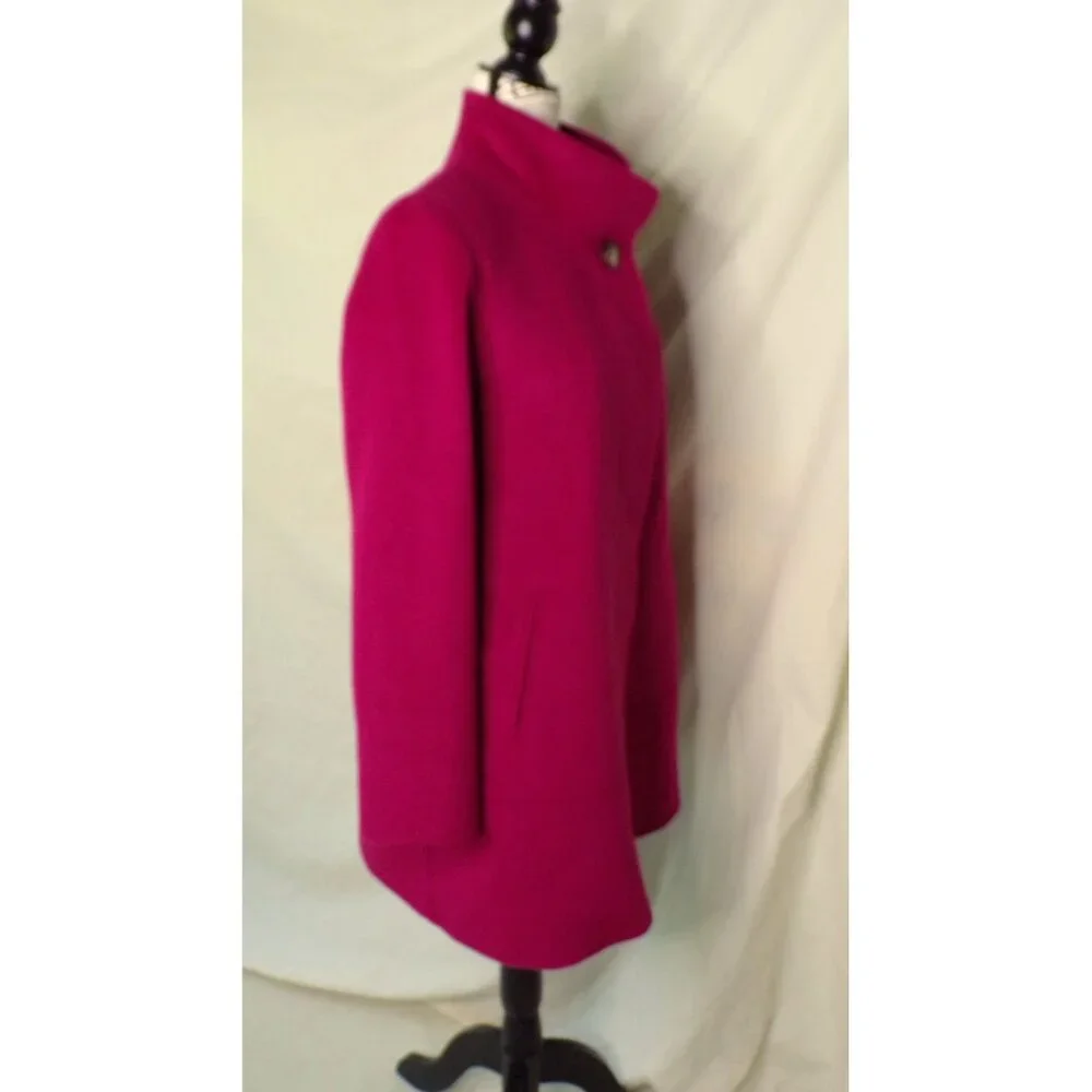 🆕FLEURETTE Wool Stand Collar Car Coat Currant 4 - Picture 4 of 12